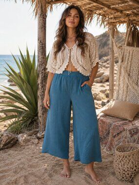 Jessica Simpson Teal Wide Leg Pants